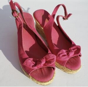 Pink Natural Soul by Naturalizer slingback wedge heel espadrille with open toe